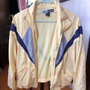 Retro yellow and blue windbreaker